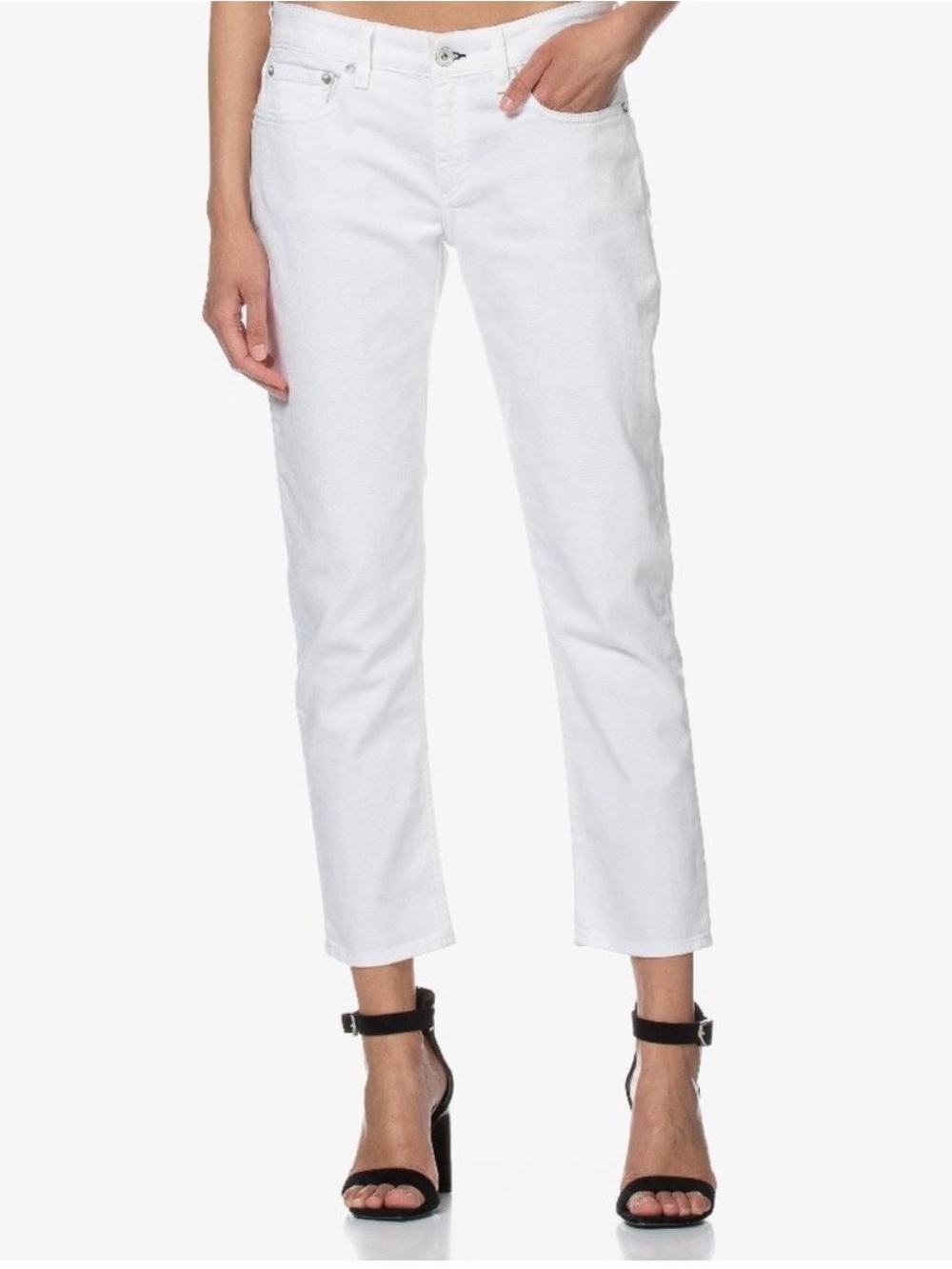 Rag & Bone The Dre Slim Boyfriend Jeans in White